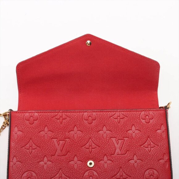Louis Vuitton monogram empreinte Pochette Félicie M63700 SP1168 Red - Picture 11 of 14